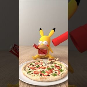 🤣🤣🤣#funny #short #video #fuuny #viralvideo #subscribe Pizza animation funny memes cocoti homerchu simpson Pikachu